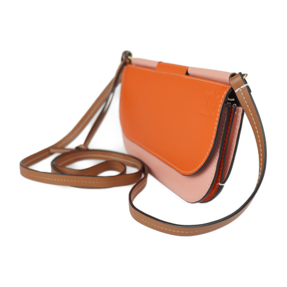 Loewe Gate Shoulder Pink Bag Pochette Orange